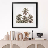 Shop Summer Palms Light II (Square) Art Print-Brown, Coastal, Green, Square, Tropical, View All-framed painted poster wall decor artwork