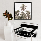 Shop Summer Palms Light II (Square) Art Print-Brown, Coastal, Green, Square, Tropical, View All-framed painted poster wall decor artwork