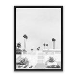 Shop Palms Springs Doorway 3 B&W Canvas Art Print-Coastal, Neutrals, Portrait, Rectangle, Tropical, View All, White-framed wall decor artwork