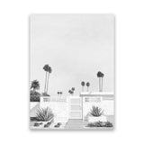 Shop Palms Springs Doorway 3 B&W Canvas Art Print-Coastal, Neutrals, Portrait, Rectangle, Tropical, View All, White-framed wall decor artwork