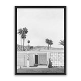 Shop Palm Springs Doorway 5 B&W Canvas Art Print-Black, Coastal, Grey, Neutrals, Portrait, Rectangle, Tropical, View All, White-framed wall decor artwork
