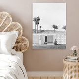 Shop Palm Springs Doorway 5 B&W Canvas Art Print-Black, Coastal, Grey, Neutrals, Portrait, Rectangle, Tropical, View All, White-framed wall decor artwork