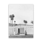 Shop Palm Springs Doorway 5 B&W Canvas Art Print-Black, Coastal, Grey, Neutrals, Portrait, Rectangle, Tropical, View All, White-framed wall decor artwork