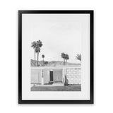 Shop Palm Springs Doorway 5 B&W Art Print-Black, Botanicals, Coastal, Grey, Portrait, Tropical, View All, White-framed painted poster wall decor artwork