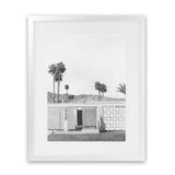 Shop Palm Springs Doorway 5 B&W Art Print-Black, Botanicals, Coastal, Grey, Portrait, Tropical, View All, White-framed painted poster wall decor artwork