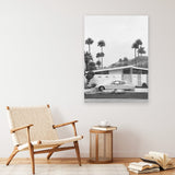Shop Palm Springs Doorway 2 B&W Canvas Art Print-Black, Coastal, Grey, Portrait, Rectangle, Tropical, View All, White-framed wall decor artwork