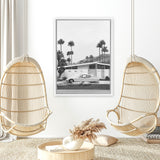 Shop Palm Springs Doorway 2 B&W Canvas Art Print-Black, Coastal, Grey, Portrait, Rectangle, Tropical, View All, White-framed wall decor artwork