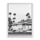 Shop Palm Springs Doorway 2 B&W Canvas Art Print-Black, Coastal, Grey, Portrait, Rectangle, Tropical, View All, White-framed wall decor artwork