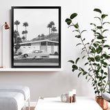 Shop Palm Springs Doorway 2 B&W Art Print-Black, Botanicals, Coastal, Grey, Portrait, Tropical, View All, White-framed painted poster wall decor artwork