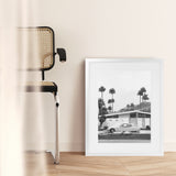 Shop Palm Springs Doorway 2 B&W Art Print-Black, Botanicals, Coastal, Grey, Portrait, Tropical, View All, White-framed painted poster wall decor artwork