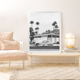 Shop Palm Springs Doorway 2 B&W Art Print-Black, Botanicals, Coastal, Grey, Portrait, Tropical, View All, White-framed painted poster wall decor artwork