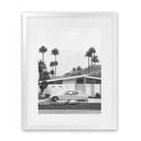 Shop Palm Springs Doorway 2 B&W Art Print-Black, Botanicals, Coastal, Grey, Portrait, Tropical, View All, White-framed painted poster wall decor artwork