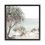 Shop Palm Tree Views (Square) Canvas Art Print-Coastal, Green, Neutrals, Square, Tropical, View All-framed wall decor artwork