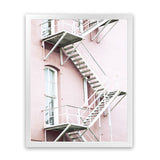 Shop Pink Building Photo Art Print-Photography, Pink, Portrait, Rectangle, Scandinavian, View All-framed poster wall decor artwork