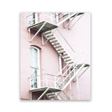Shop Pink Building Photo Art Print-Photography, Pink, Portrait, Rectangle, Scandinavian, View All-framed poster wall decor artwork