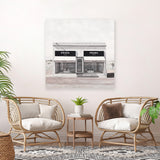Shop Marfa (Square) Canvas Art Print-Hamptons, Neutrals, Scandinavian, Square, View All, White-framed wall decor artwork