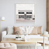 Shop Marfa (Square) Canvas Art Print-Hamptons, Neutrals, Scandinavian, Square, View All, White-framed wall decor artwork