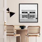 Shop Black & White Marfa (Square) Canvas Art Print-Black, Grey, Hamptons, Scandinavian, Square, View All, White-framed wall decor artwork