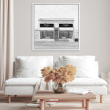 Shop Black & White Marfa (Square) Canvas Art Print-Black, Grey, Hamptons, Scandinavian, Square, View All, White-framed wall decor artwork