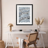 Shop Dark Blue Beach Umbrellas Art Print-Amalfi Coast Italy, Blue, Coastal, Hamptons, Portrait, Rectangle, View All-framed painted poster wall decor artwork