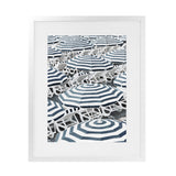Shop Dark Blue Beach Umbrellas Art Print-Amalfi Coast Italy, Blue, Coastal, Hamptons, Portrait, Rectangle, View All-framed painted poster wall decor artwork