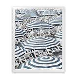 Shop Dark Blue Beach Umbrellas Art Print-Amalfi Coast Italy, Blue, Coastal, Hamptons, Portrait, Rectangle, View All-framed painted poster wall decor artwork