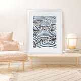 Shop Dark Blue Beach Umbrellas Art Print-Amalfi Coast Italy, Blue, Coastal, Hamptons, Portrait, Rectangle, View All-framed painted poster wall decor artwork