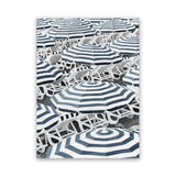 Shop Dark Blue Beach Umbrellas Canvas Art Print-Amalfi Coast Italy, Blue, Coastal, Hamptons, Portrait, Rectangle, View All-framed wall decor artwork