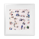 Shop Beach Bathers (Square) Art Print-Coastal, Neutrals, People, Pink, Square, Tropical, View All-framed painted poster wall decor artwork