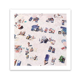 Shop Beach Bathers (Square) Art Print-Coastal, Neutrals, People, Pink, Square, Tropical, View All-framed painted poster wall decor artwork