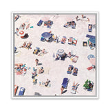 Shop Beach Bathers (Square) Canvas Art Print-Coastal, Neutrals, People, Pink, Square, Tropical, View All-framed wall decor artwork