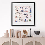 Shop Beach Bathers (Square) Art Print-Coastal, Neutrals, People, Pink, Square, Tropical, View All-framed painted poster wall decor artwork