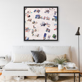 Shop Beach Bathers (Square) Canvas Art Print-Coastal, Neutrals, People, Pink, Square, Tropical, View All-framed wall decor artwork