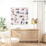 Shop Beach Bathers (Square) Canvas Art Print-Coastal, Neutrals, People, Pink, Square, Tropical, View All-framed wall decor artwork