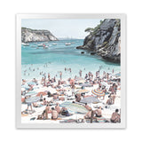 Shop European Cove (Square) Art Print-Blue, Coastal, Green, Square, Tropical, View All-framed painted poster wall decor artwork