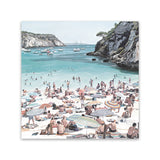 Shop European Cove (Square) Canvas Art Print-Blue, Coastal, Green, Square, Tropical, View All-framed wall decor artwork