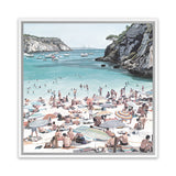 Shop European Cove (Square) Canvas Art Print-Blue, Coastal, Green, Square, Tropical, View All-framed wall decor artwork