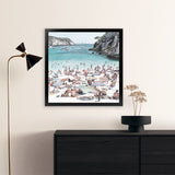 Shop European Cove (Square) Art Print-Blue, Coastal, Green, Square, Tropical, View All-framed painted poster wall decor artwork