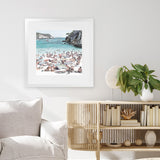 Shop European Cove (Square) Art Print-Blue, Coastal, Green, Square, Tropical, View All-framed painted poster wall decor artwork