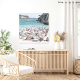 Shop European Cove (Square) Canvas Art Print-Blue, Coastal, Green, Square, Tropical, View All-framed wall decor artwork