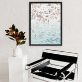 Shop Summer Scene Canvas Art Print-Blue, Coastal, Neutrals, People, Portrait, Rectangle, View All-framed wall decor artwork