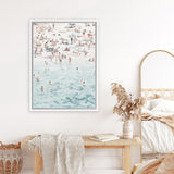 Shop Summer Scene Canvas Art Print-Blue, Coastal, Neutrals, People, Portrait, Rectangle, View All-framed wall decor artwork