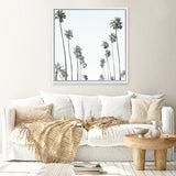 Shop California Palms II (Square) Canvas Art Print-Coastal, Green, Square, Tropical, View All, White-framed wall decor artwork