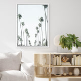 Shop California Palms II Canvas Art Print-Botanicals, Coastal, Green, Portrait, Tropical, View All, White-framed wall decor artwork