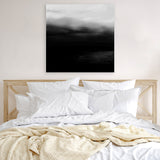Shop Monochrome Horizon (Square) Canvas Art Print-Abstract, Black, Scandinavian, Square, View All-framed wall decor artwork