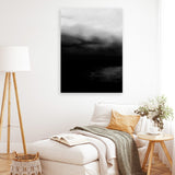 Shop Monochrome Horizon Canvas Art Print-Abstract, Black, Portrait, Rectangle, Scandinavian, View All-framed wall decor artwork