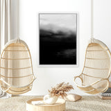 Shop Monochrome Horizon Canvas Art Print-Abstract, Black, Portrait, Rectangle, Scandinavian, View All-framed wall decor artwork
