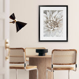 Shop White Dahlia Art Print-Florals, Hamptons, Portrait, View All, White-framed painted poster wall decor artwork