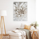 Shop White Dahlia Canvas Art Print-Florals, Hamptons, Portrait, View All, White-framed wall decor artwork
