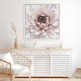 Shop Divine Dahlia II (Square) Canvas Art Print-Botanicals, Florals, Hamptons, Pink, Square, View All-framed wall decor artwork